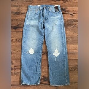 Levi’s Premium 50s Distressed Selvedge Straight Jeans ‘Blue’ (size mens W32xL30)